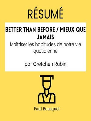 cover image of RÉSUMÉ--Better Than Before / Mieux Que Jamais